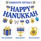 Happy Hanukkah Banner Chanukah Hanukkah Holiday Theme Garland Chanukah Festival Party Decorations Glitter Blue Jewish Christmas Party Supplies